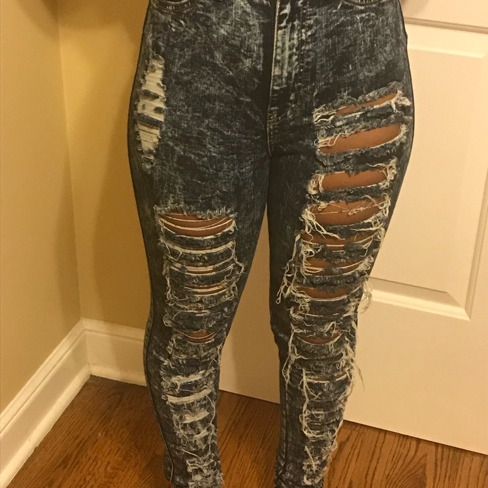 Distressed jeans